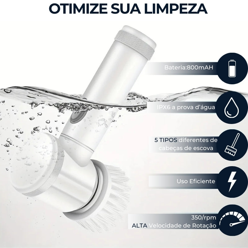 Escova de Limpeza Elétrica Giratória - Optimize